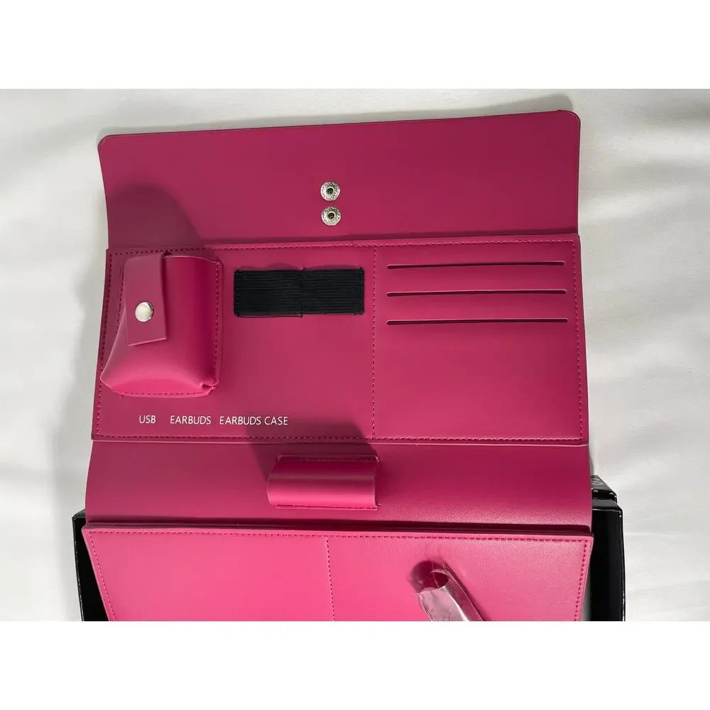 Steve Madden Womens Fuchsia 2 Piece Card Case Travel Pouch Gift Set NEW
